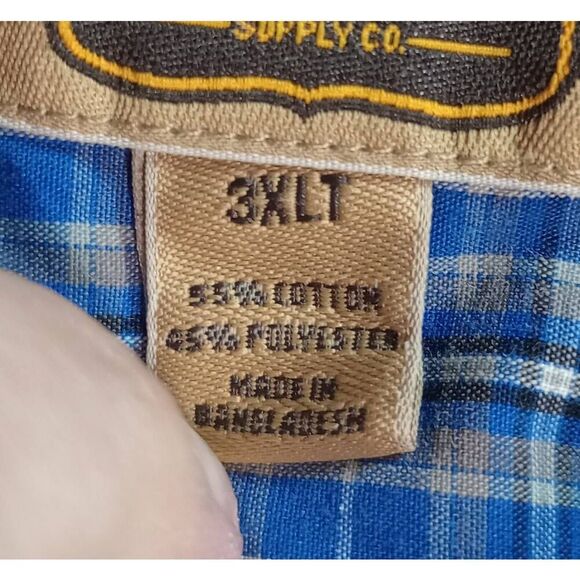 Foundry Shirt Men's 3xl Tall Blue Button Front Short Sleeve Gender Reveal Corpor - Picture 8 of 9